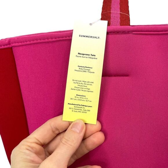 NEW Summersalt x FABFITFUN The Perfect Beach Tote Hot pink - Picture 6 of 11